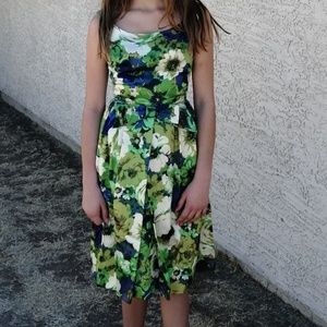 Vintage Blue, Green & White Dress by Junior Set